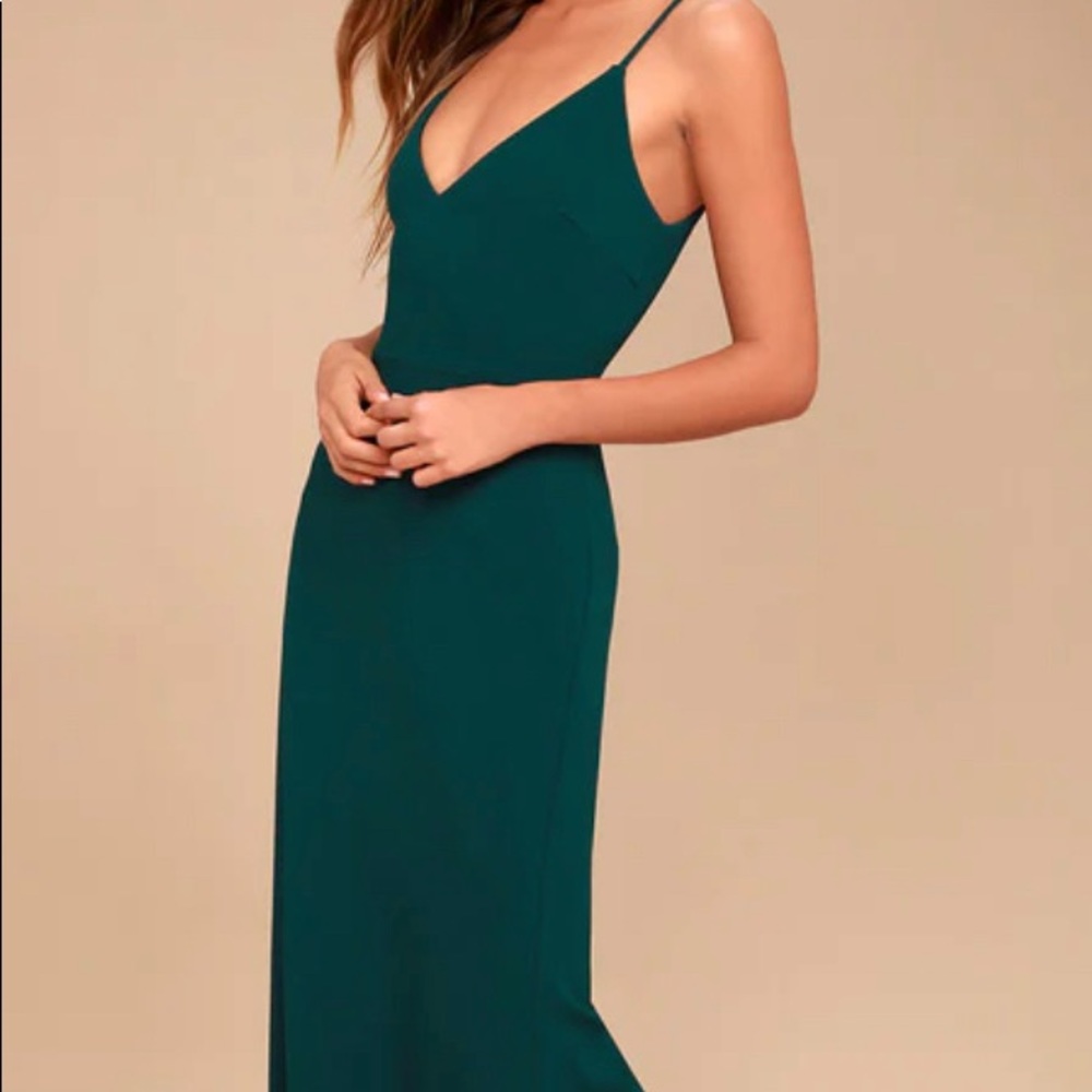 Lulu’s Forest Green Infinite Glory Maxi Dress